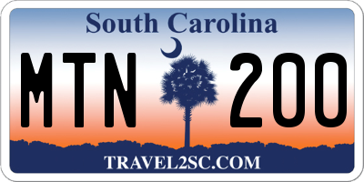 SC license plate MTN200