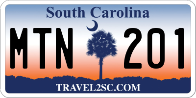 SC license plate MTN201