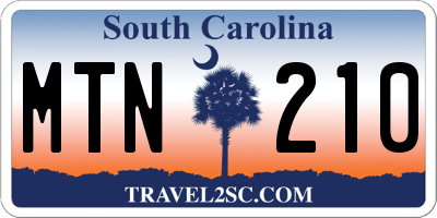 SC license plate MTN210