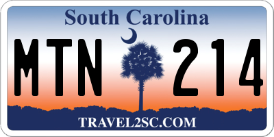 SC license plate MTN214