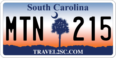 SC license plate MTN215