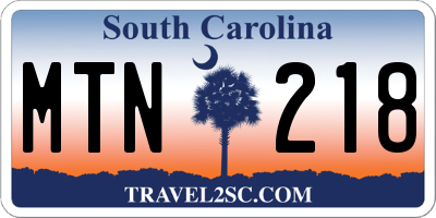 SC license plate MTN218