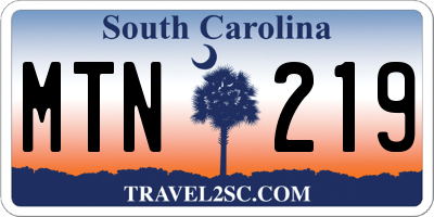 SC license plate MTN219