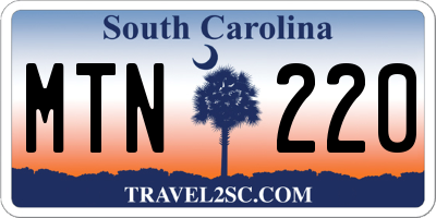 SC license plate MTN220