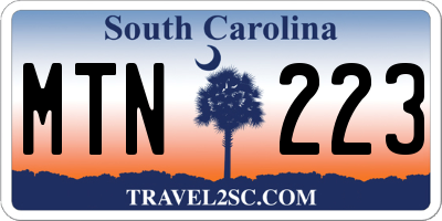 SC license plate MTN223