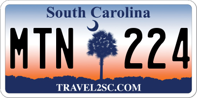 SC license plate MTN224