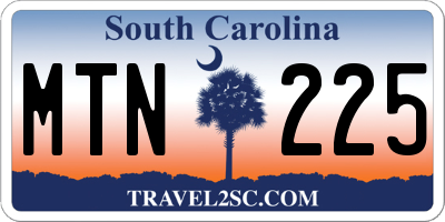 SC license plate MTN225