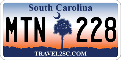 SC license plate MTN228