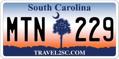 SC license plate MTN229