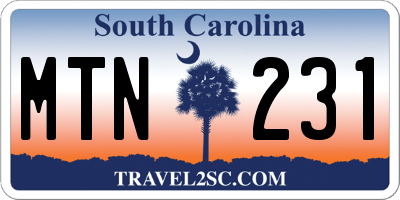SC license plate MTN231
