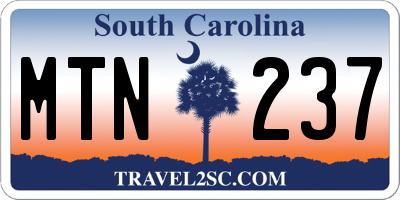 SC license plate MTN237