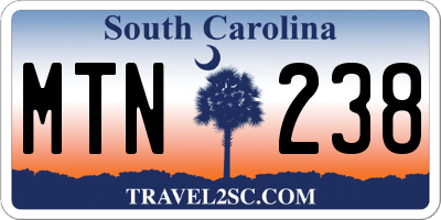 SC license plate MTN238