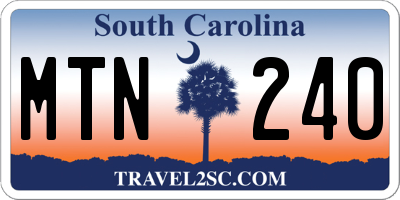 SC license plate MTN240