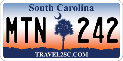 SC license plate MTN242