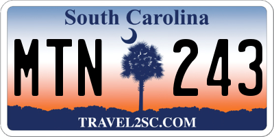 SC license plate MTN243