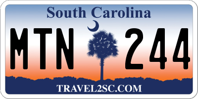 SC license plate MTN244