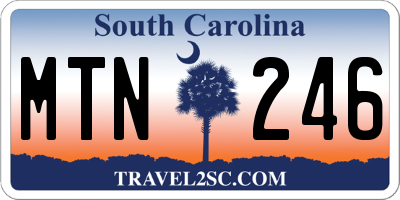 SC license plate MTN246