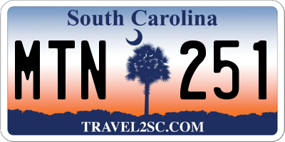 SC license plate MTN251