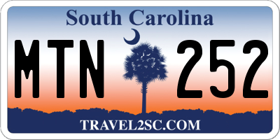SC license plate MTN252