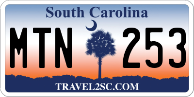 SC license plate MTN253