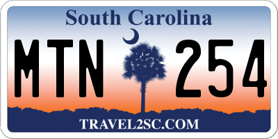 SC license plate MTN254