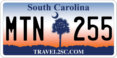 SC license plate MTN255