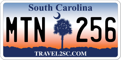 SC license plate MTN256