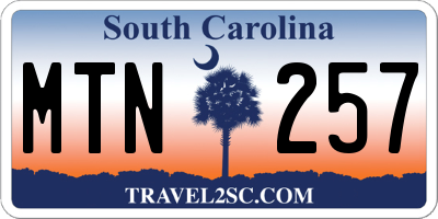 SC license plate MTN257