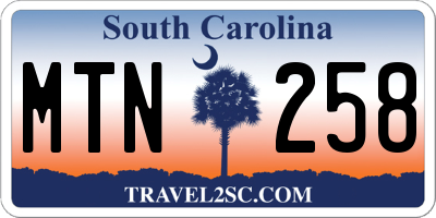 SC license plate MTN258