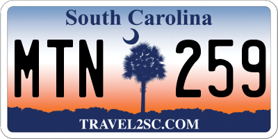 SC license plate MTN259