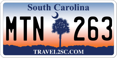 SC license plate MTN263