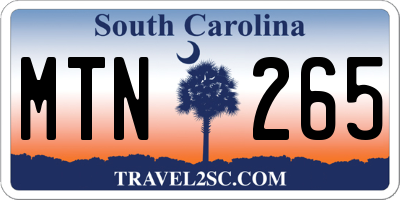SC license plate MTN265