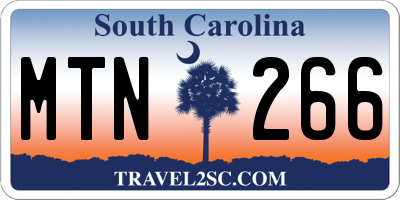 SC license plate MTN266