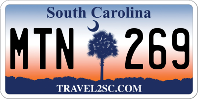 SC license plate MTN269