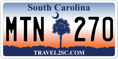 SC license plate MTN270