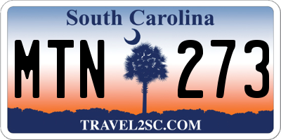 SC license plate MTN273