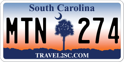SC license plate MTN274