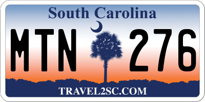 SC license plate MTN276
