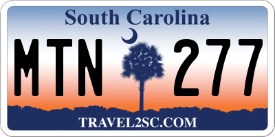 SC license plate MTN277