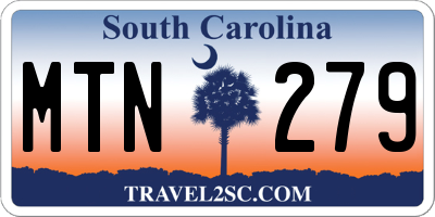 SC license plate MTN279