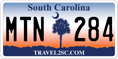 SC license plate MTN284