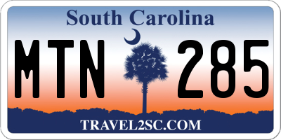 SC license plate MTN285
