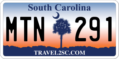 SC license plate MTN291