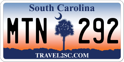 SC license plate MTN292
