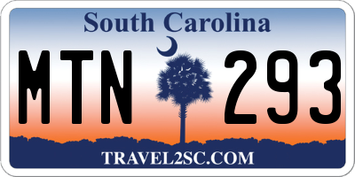 SC license plate MTN293