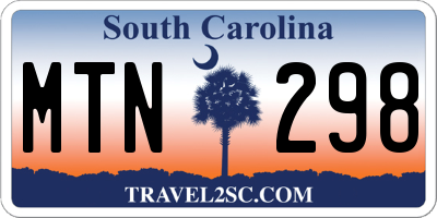 SC license plate MTN298