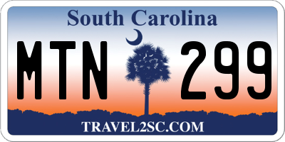SC license plate MTN299