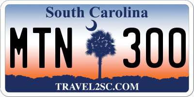 SC license plate MTN300