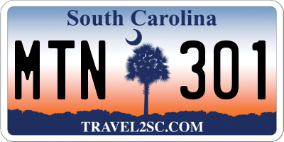 SC license plate MTN301