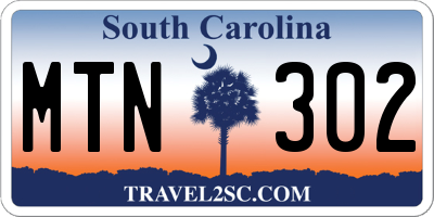 SC license plate MTN302